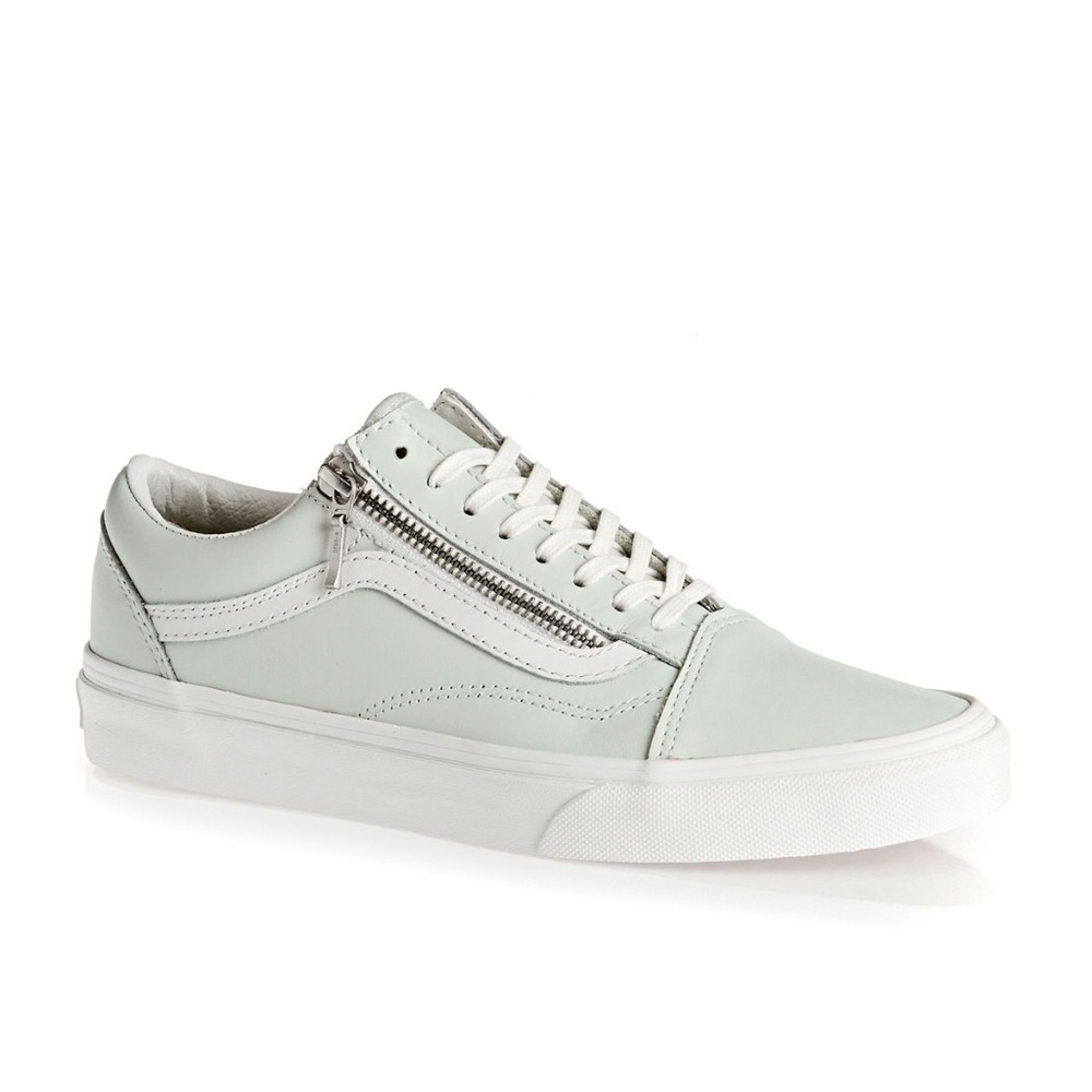 Vans zip up mint leather Old Skool zip sneakers